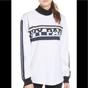 Ivy Park Long Sleeve Turtle Neck White Printed Medium